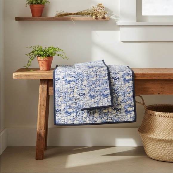 Handmade Quilted Table Runner - Reversible - Americana/Cottage Style - 46” x 25” - Picture 2 of 8